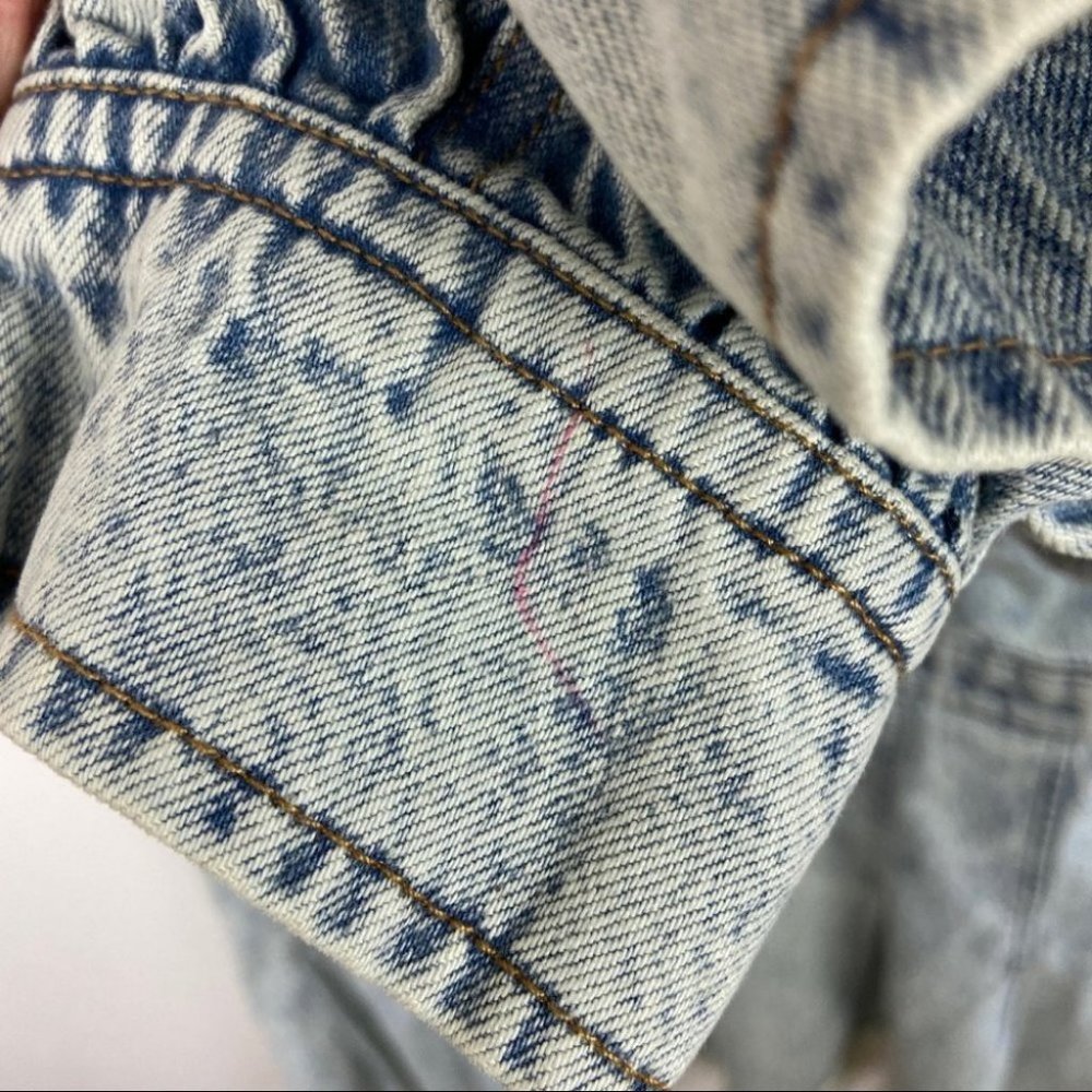 Free People Denim Dress Fringe Size Large Chain of Command Blue Jean Button Down - Picture 11 of 16